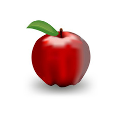  illustration of detailed big shiny red apple