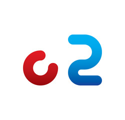 c2 logo initial blue and red