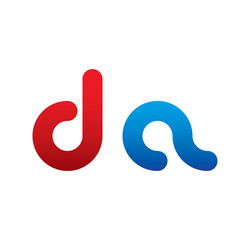 da logo initial blue and red
