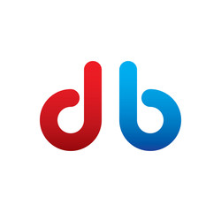 db logo initial blue and red