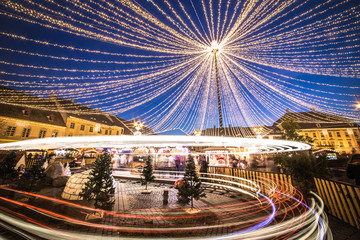 Sibiu Christmas Market, Romania, Transylvania - December 2015
