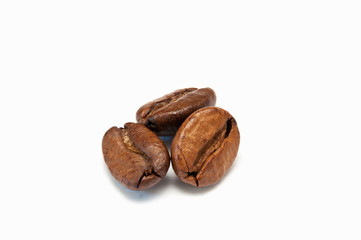 Coffee beans isolated in white background.