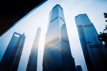 Obraz na płótnie Canvas financial district in shanghai,china.