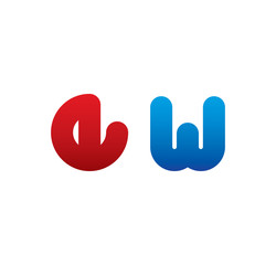 ew logo initial blue and red