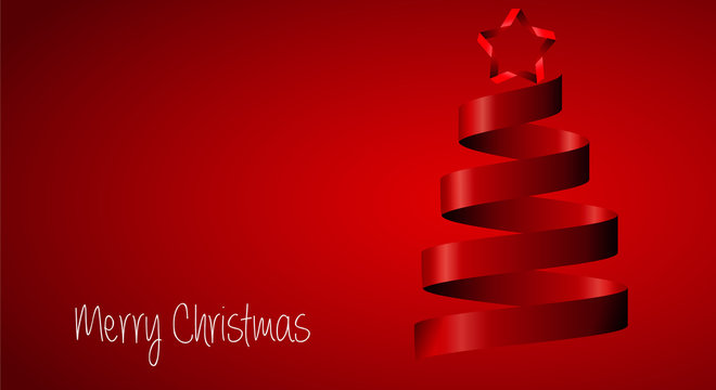 Christmas Tree Card -  Vector Illustration