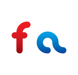 fa logo initial blue and red