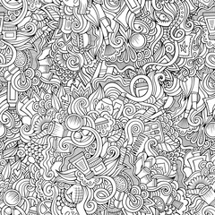 Seamless pattern with beauty and cosmetics