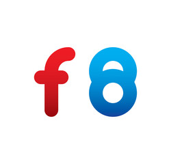 f8 logo initial blue and red