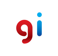 gi logo initial blue and red