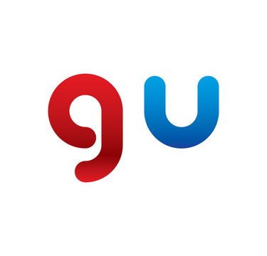 gu logo initial blue and red