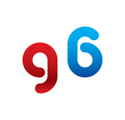 g6 logo initial blue and red