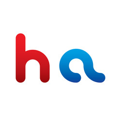 ha logo initial blue and red