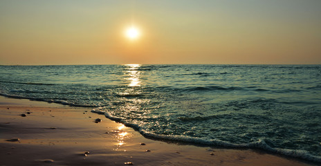 Sunrise on the  beach