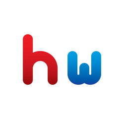 hw logo initial blue and red