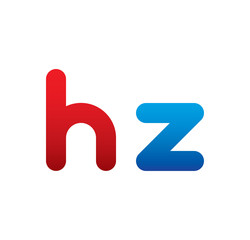 hz logo initial blue and red