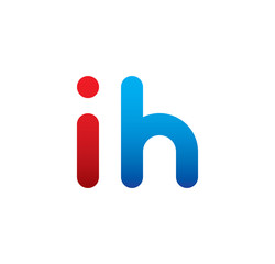 ih logo initial blue and red