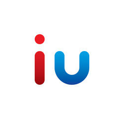 iu logo initial blue and red