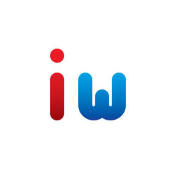 iw logo initial blue and red
