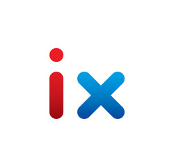 ix logo initial blue and red