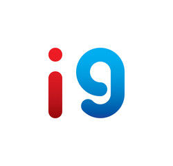 i9 logo initial blue and red 