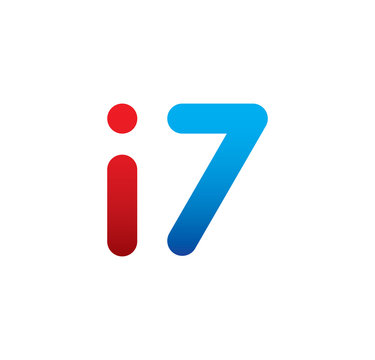i7 logo initial blue and red 
