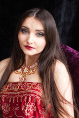 Beautiful Indian woman with blue eyes