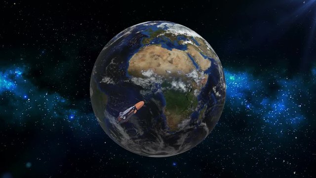 Space Shuttle Orbiting Earth
