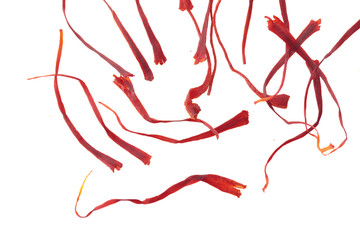 Saffron Threads Isolated on White Background