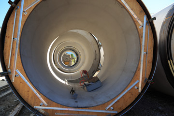 Fototapeta premium Concrete Microtunneling Pipes in Production