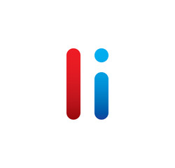 li logo initial blue and red 