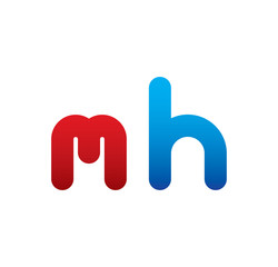 Obraz premium mh logo initial blue and red 