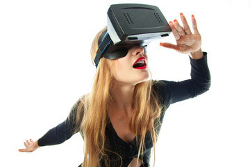 girl in virtual reality helmet
