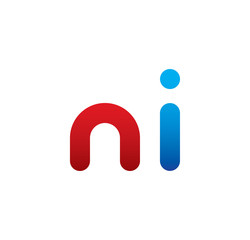 ni logo initial blue and red 