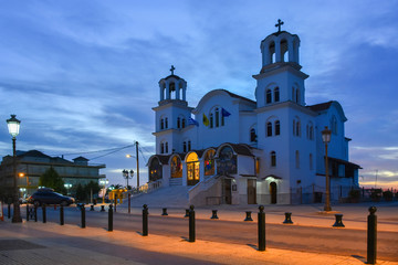 Paralia Katerini church in the main square, near the beach, at s