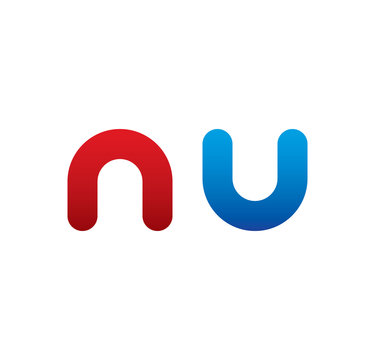 nu logo initial blue and red 