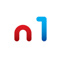 n1 logo initial blue and red 