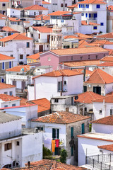 Traditional houses in Skyathos island. Typical Greek architectur