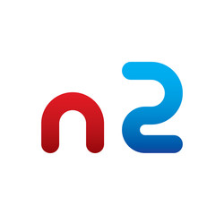 n2 logo initial blue and red 