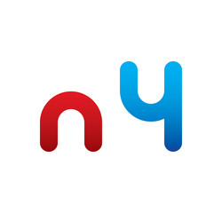 n4 logo initial blue and red 