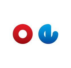 oe logo initial blue and red 