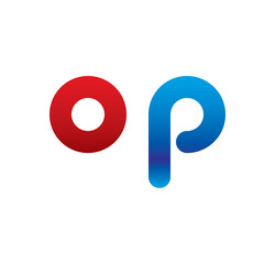 op logo initial blue and red 