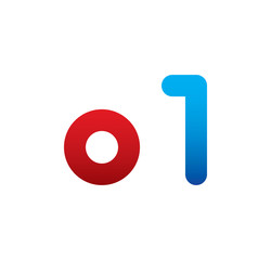 o1 logo initial blue and red 