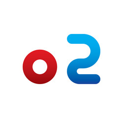 o2 logo initial blue and red 