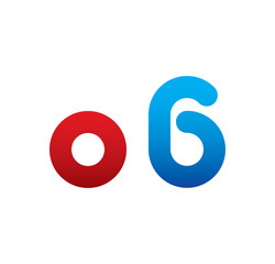 o6 logo initial blue and red 