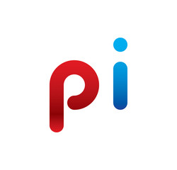 pi logo initial blue and red 