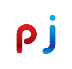 pj logo initial blue and red 