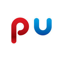 pu logo initial blue and red 