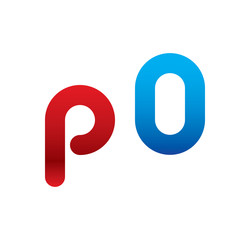 p0 logo initial blue and red 
