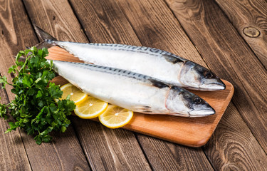 Mackarel at cutting table