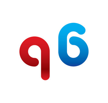 q6 logo initial blue and red 